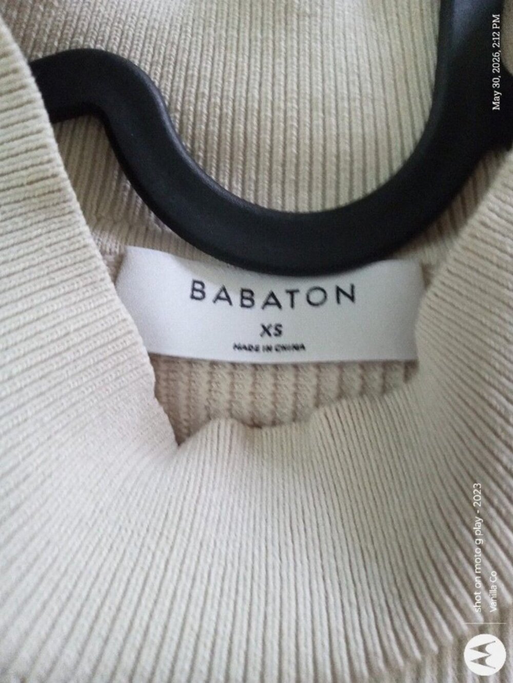 Aritzia Babaton Sculpt Knit Mockneck Halter Top Light Beige Size XS - Picture 4 of 8